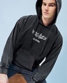 Shop Men's Black Confusion Graphic Printed Oversized Hoodies-Front