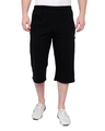 Shop Men's Black Cotton 3/4 th Shorts-Front