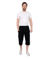 Shop Men's Black Cotton 3/4 th Shorts
