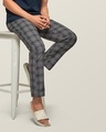 Shop Men's Black Cotton Checkmate Lounge Pants-Front