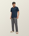 Shop Men's Black Cotton Checkmate Lounge Pants