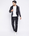 Shop Men's Black Cotton Slim Fit Velour Reflective Taped Sweatpants