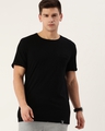 Shop Men's Black Cotton T-shirt-Front