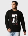 Shop Men's Black CR 200M Graphic Printed Oversized Plus Size T-shirt-Front