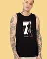 Shop Men's Black Cr 200m Typography Vest-Front