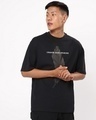 Shop Men's Black Create Good Stories Graphic Printed Oversized T-shirt-Front