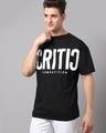 Shop Men's Black Critic Typography Oversized T-shirt-Design
