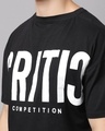 Shop Men's Black Critic Typography Oversized T-shirt