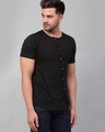 Shop Men's Black Cross Buttons Slim Fit T-shirt-Design