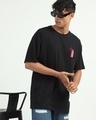 Shop Men's Black Culture Jam Puff Printed Oversized T-Shirt-Full