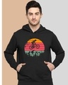 Shop Men's Black Cycling Graphic Printed Hoodie-Front