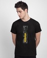 Shop Men's Black Dark Knight Stripe Graphic Printed T-shirt-Front