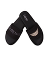 Shop Men's Black Death Note Typography Sliders-Front