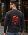 Shop Men's Black Deathnote Ryuk Graphic Printed Acid Wash Sweatshirt-Front