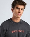 Shop Men's Black Deathnote Ryuk Graphic Printed Acid Wash Sweatshirt