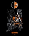 Shop Men's Black Deathstroke Graphic Printed Oversized T-shirt