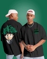Shop Men's Black Deku Graphic Printed Oversized T-shirt-Front