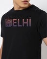 Shop Men's Black Delhi Typography T-shirt-Full