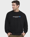 Shop Men's Black Disappointment Typography Oversized Sweatshirt-Front
