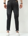 Shop Men's Black Distressed Slim Fit Jeans-Full