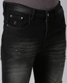 Shop Men's Black Distressed Slim Fit Jeans