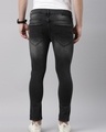 Shop Men's Black Distressed Slim Fit Jeans-Full