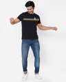 Shop Men's Black Donald Duck Retro Stripes Disney Official Cotton T-shirt-Full