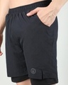 Shop Men's Grey Double Layered Sports Shorts