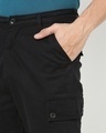 Shop Men's Black Drawstring Hem Cargo Pants