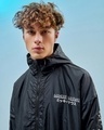 Shop Men's Black Drop Graphic Printed Super Loose Fit Windcheater Jacket