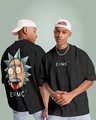 Shop Men's Black E=Mcsquare Graphic Printed Super Loose Fit T-shirt-Front