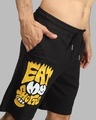 Shop Men's Black Eat My Shorts Graphic Printed Relaxed Fit Shorts