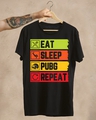 Shop Men's Black Eat Sleep Pubg Typography Cotton T-shirt-Design