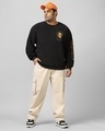 Shop Men's Black Embroidered Oversized Plus Size Sweatshirt-Full