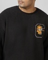 Shop Men's Black Embroidered Oversized Plus Size Sweatshirt