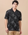 Shop Men's Black Embroidered Oversized Shirt-Front