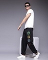 Shop Men's Black Emoji Printed Relaxed Fit Joggers-Full