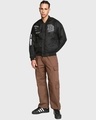 Shop Men's Black Error Typography Oversized Bomber Jacket-Full