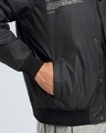 Shop Men's Black Error Typography Oversized Bomber Jacket