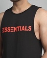 Shop Men's Black Essentials Typography Slim Fit Vest