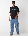 Shop Men's Black Eternal Graphic Printed Oversized T-shirt