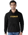 Shop Men's Black Eternal Typography Hoodie-Front