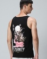 Shop Men's Black Eternity Graphic Printed Vest-Front