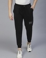 Shop Men's Black Everything Is A Choice Typography Joggers-Front