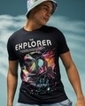 Shop Men's Black Explorer Graphic Printed T-shirt-Front