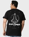 Shop Men's Black Explorer NASA Graphic Printed Oversized Plus Size T-shirt-Full