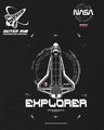 Shop Men's Black Explorer NASA Graphic Printed Oversized T-shirt