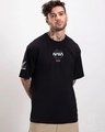 Shop Men's Black Explorer NASA Graphic Printed Oversized T-shirt-Full