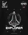 Shop Men's Black Explorer Nasa Graphic Printed Oversized T-shirt