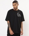 Shop Men's Black Extinct Graphic Printed Oversized T-shirt-Front